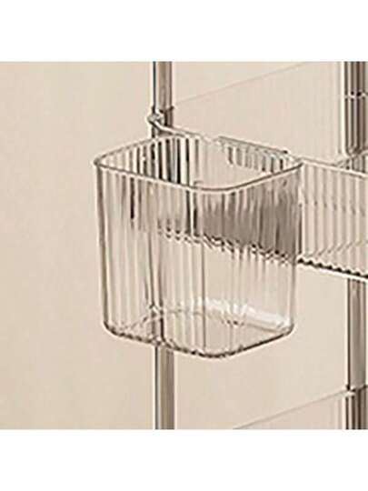 1pc Movable Trolley Storage Rack, Vloer St ing Bookshelf, Cosmetics Snack Rack Wheels, Home Office view 8