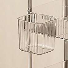 SHEIN 1pc Simple Movable Trolley Storage Rack, Floor-Standing Simple Bookshelf, Cosmetics And Snack Storage Rack With Wheels, Suitable For Home And Office