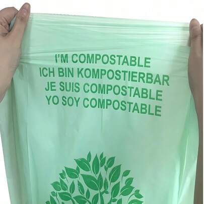 100/50pcs 1.59/2.64/7.92gal Trash Bags - Compostable Garbage Liners For Kitchen, Bathroom, Bedroom & More - Green Waste Bags For Clean-Up, Home Essent