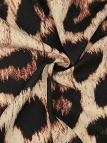 EMERY ROSE فستان قميص كاجوال فضفاض بتصميم كتف متدلي بطبعة نمر للمرأة البدينة، تصميم جيب وهمي، فستان طويل للربيع/الخريف - متعدد الألوان - مشاهدة 8