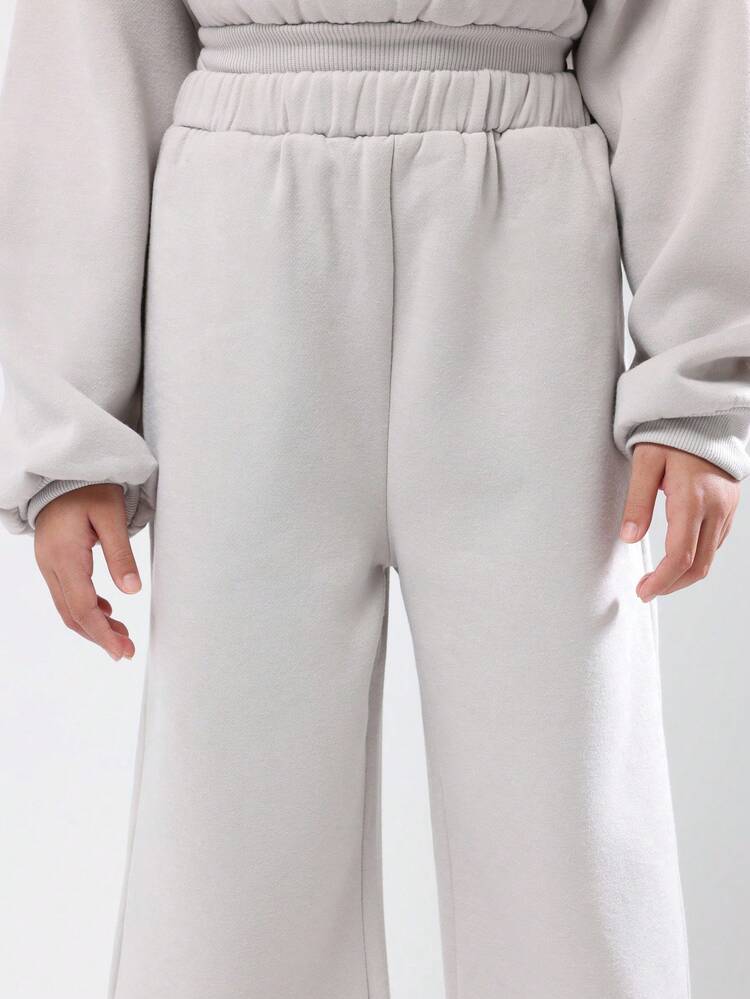 Chicago Print Hooded Sweatshirt And Wide Leg Pants Set