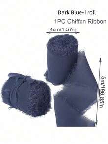 1/3/9 卷手工雪纺丝带流苏 1.5 英寸 X 5.5 码磨边丝带，适用于婚礼请柬、新娘花束、礼品包装、蝴蝶结制作、工艺品、派对装饰 - 彩色 - 查看 28