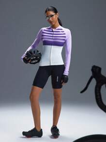 Powerista Women's Casual Sports Contrast Color Print Zip-Up Jacket