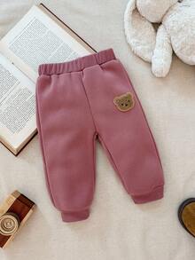 Blossori Baby Girls' French Elegant Smocked Sweatshirt/Sweatpants Set Fall Winter - Pink - View 4