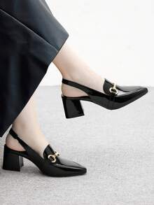 CUCCOO BIZCHIC 女士经典低跟一脚蹬平底鞋，黑色 - 黑色 - 查看 5