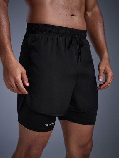  DRIFTMERE Men's Solid Color Casual & Lightweight Breathable Quick Dry Shorts Spring To Summer