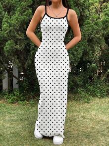 SHEIN EZwear Đầm maxi ôm sát cơ thể dài tối giản, thoải mái, phù hợp cho mùa hè - Nhiều màu - Xem 4