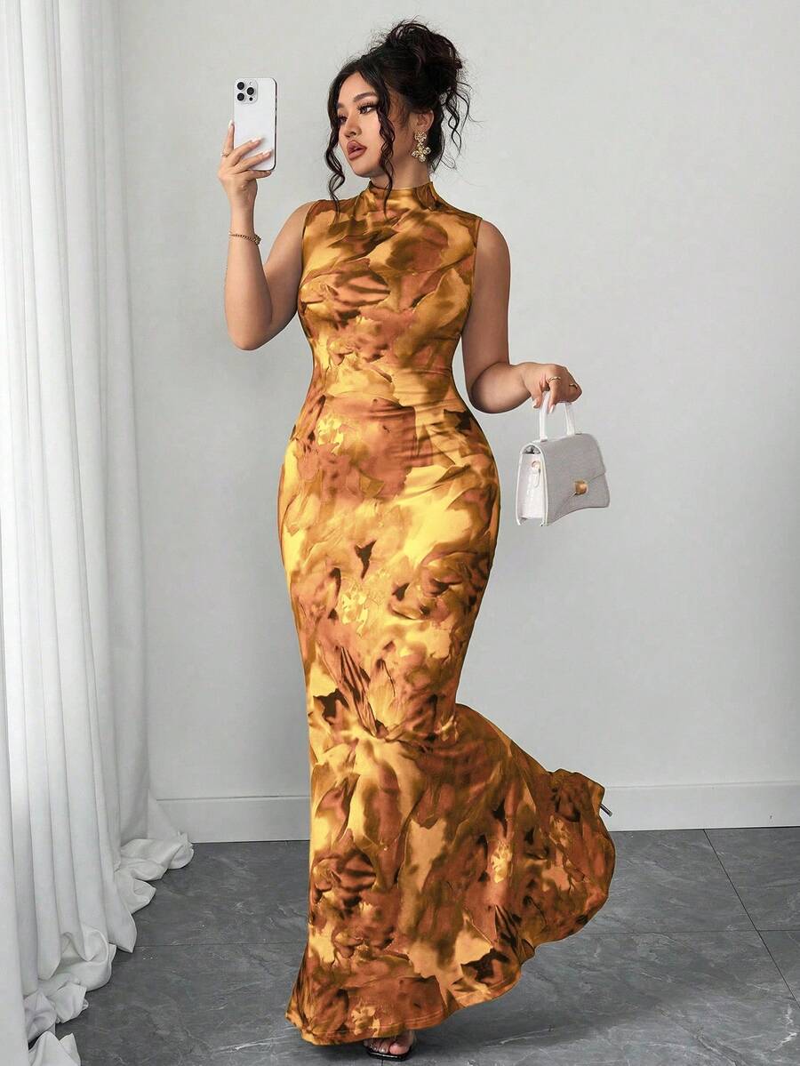 Elenzga Halloween Plus Size Dresses - Yellow - View 1