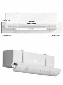 SHEIN 1个可调节空调出风挡板，（PET）可调节透明出风口挡板，可调节出风罩，防直吹空调出风挡板，可左右上下调节位置 - 白色 - 查看 1