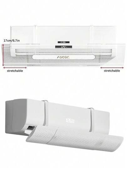 SHEIN 1个可调节空调出风挡板，（PET）可调节透明出风口挡板，可调节出风罩，防直吹空调出风挡板，可左右上下调节位置