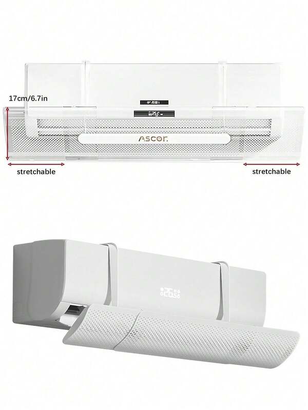 SHEIN 1pc Adjustable Air Conditioner Airflow Baffle,(PET) Can Adjust The Transparent Air Outlet Baffle, Can Adjust The Air Outlet Hood, Anti-Direct Air Conditioning Air Baffle, Can Be Adjusted Left And Right Up And Down Positions