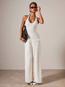 COSMINA Women's Sexy Backless Halter Jumpsuit, Summer - Multicolor - View 1