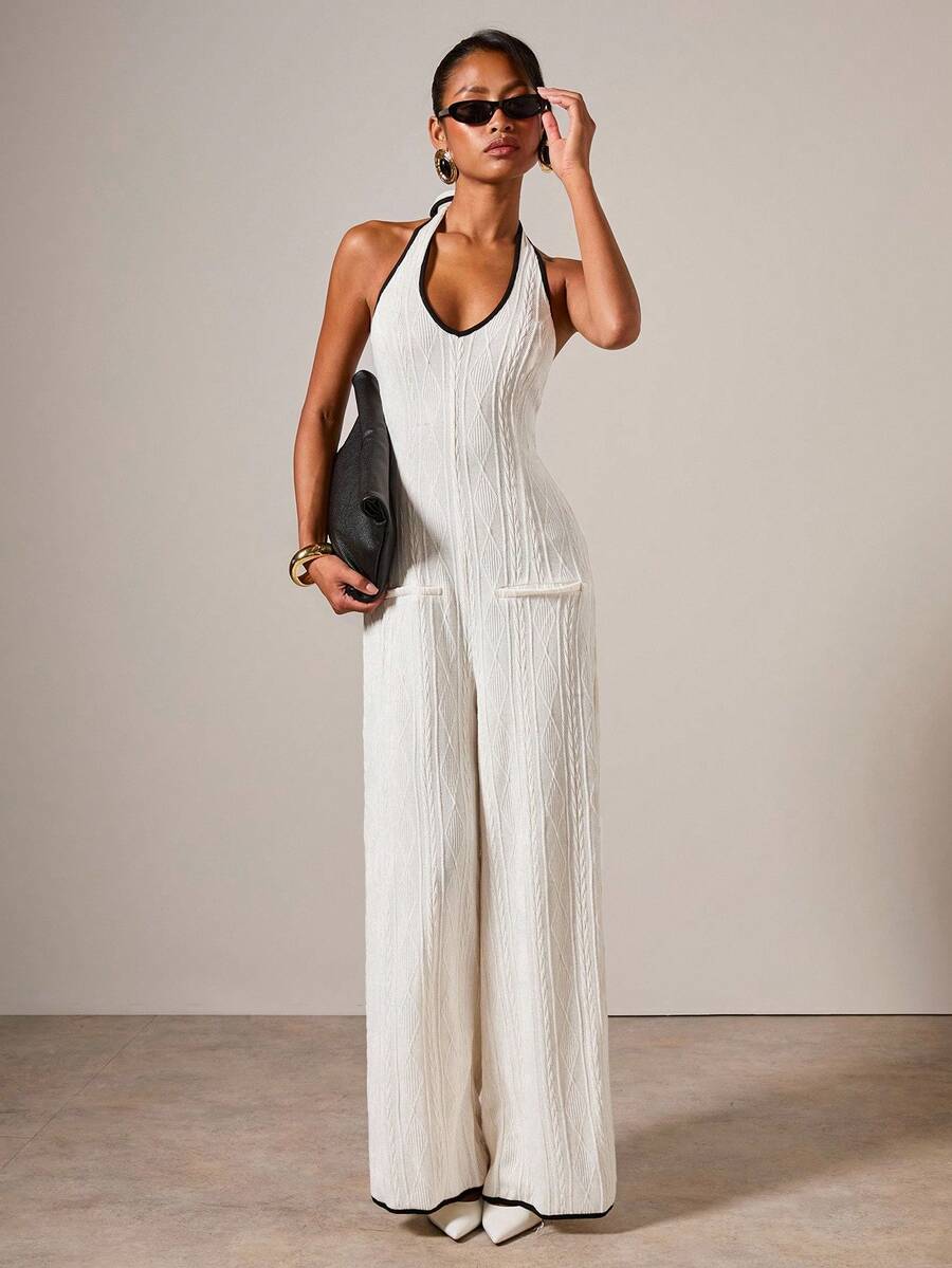 COSMINA Women's Sexy Backless Halter Jumpsuit, Summer - Multicolor - View 1