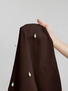 Ontre 2026春夏新款女士迷你连衣裙，斯德哥尔摩风格，教师装，春夏修身A字宽松连衣裙，梭织面料，宽松版型，珍珠装饰，休闲度假迷你连衣裙，吊带短裙，夏季女装，女士生日装，早午餐，女士派对连衣裙，下午茶，度假，婚礼宾客着装，时尚百搭流行女士迷你连衣裙 - 棕色 - 查看 9