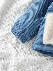 Áo khoác hoodie tai nhung cho bé trai từ 3-24 tháng tuổi có túi lớn, vải nỉ mềm mại, trang phục thời trang cho bé trai sơ sinh, quần áo trẻ em, bộ đồ cho bé trai, áo khoác cho trẻ mới biết đi - Màu xanh lam - Xem 6