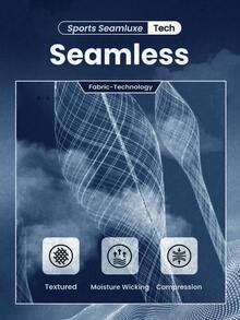 SHEIN Core Rhythm 女士无缝运动文胸，带可拆卸肩带 - 藏蓝色 - 查看 5