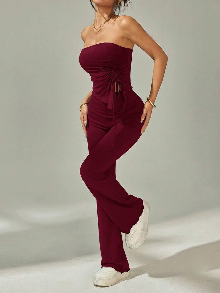 Women Two-Piece Outfits - Bordeaux - Xem 3