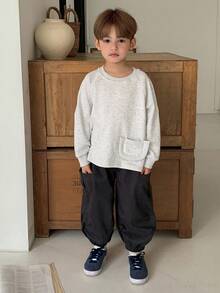 DAZY 2 piezas Conjunto de otoño para niños, sudadera holgada casual y pantalones harén para niños pequeños, estilo japonés - Albaricoque - Ver 1