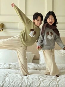Genkimix Kids 2件套男童宽松绿色卫衣+宽松裤子 - 彩色 - 查看 3