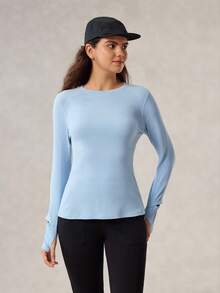 OutZeal 女士柔软拉绒表窗长袖蓝色户外T恤日常休闲 - 藍色 - 查看 7