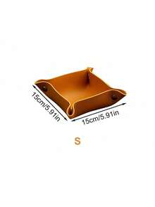 Cirelle 1 件可折叠时尚复古皮革储物托盘，非常适合珠宝、钥匙、硬币、手表、眼镜，提升舒适家居优雅生活，适用于客厅、卧室、办公桌、Rama 家庭风格，特别礼物