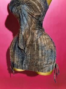 Slaydiva Hàng mới về mùa hè 2025, Thích hợp cho tiệc sinh nhật, Trở lại trường, Phong cách trường học, Trang phục hàng ngày, Thường ngày, Kỳ nghỉ, Du lịch du thuyền, Bãi biển, Tắm nắng, Thời trang, Trang phục đường phố, Thanh lịch, Đi làm, Trang phục công sở thường ngày, Bộ áo crop top xoắn phía trước và chân váy ôm sát, Cà vạt, Vải dệt kim jacquard sọc dọc chuyển màu, Bộ 2 món dành cho nữ - Nhiều màu - Xem 13