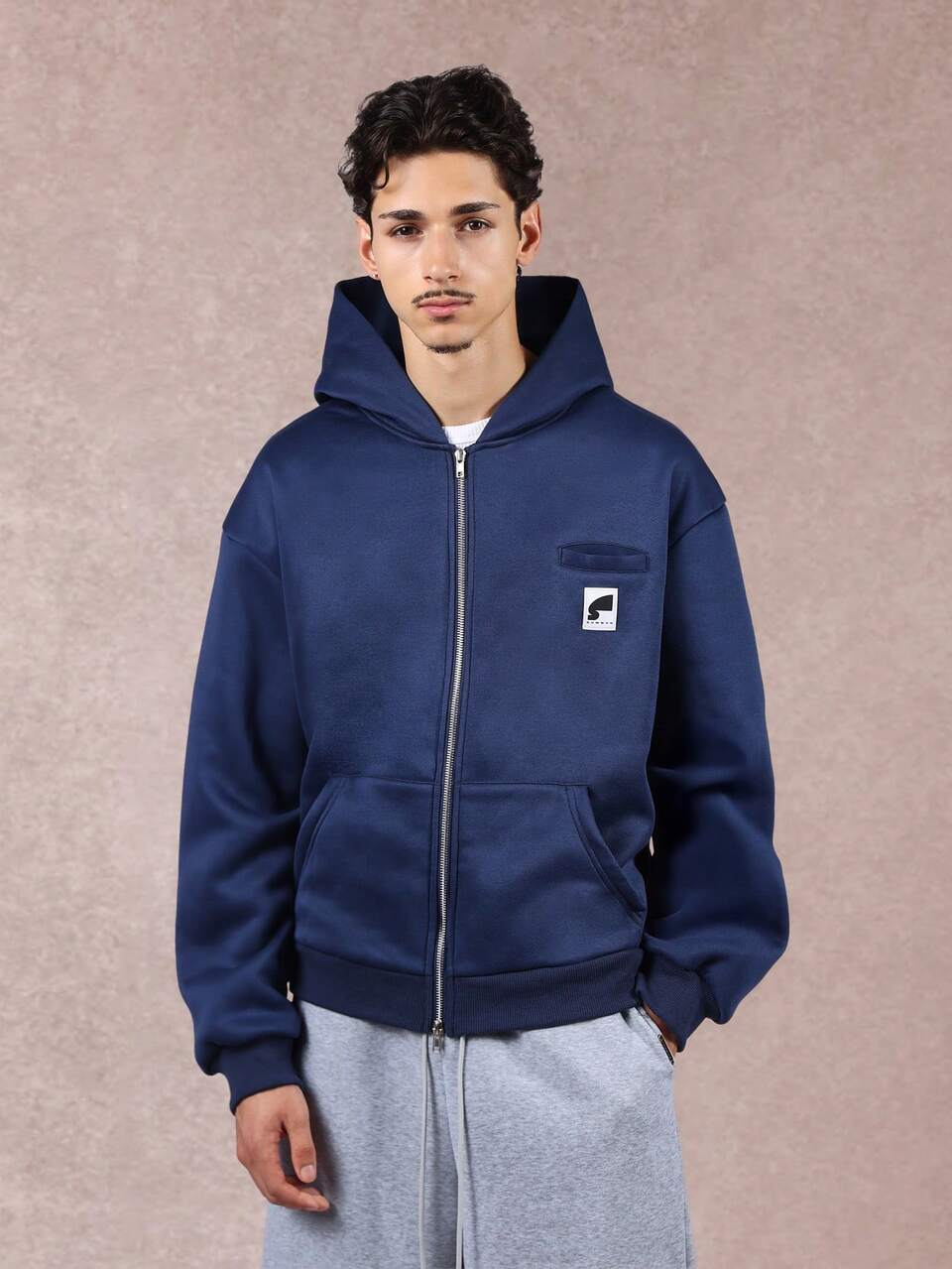 Full Zip Hoodie With Chest Pocket