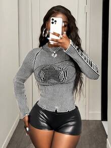 BamGleam Áo len dệt kim tay dài cho nữ, màu xám và đen, nhiều màu, trang phục thường ngày khi đi chơi và dự tiệc, mùa xuân/thu/đông - Xám - Xem 6