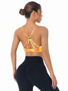 Easithlete 女士时尚豹纹运动文胸 - 彩色 - 查看 2