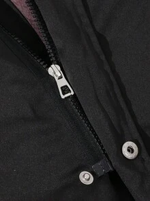 SHEIN 女童保暖内衬厚毛领长款拉链夹克，带口袋，时尚优雅经典外套，适合外出、舞会，舒适又时尚