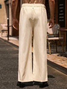 Manfinity VCAY Men's Casual Striped Wide Leg Flare Pants - Multicolor - View 3