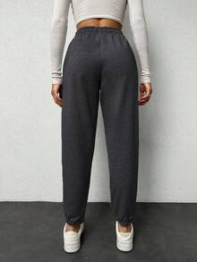 EURMUSE Women's Casual Basic Pocket Drawstring Sweatpants - Dark Grey - View 2