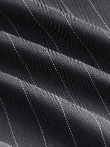 Ontre Set de blazer con cuello con muesca a rayas y minifalda para niña preadolescente