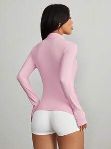 SHEIN PETITE Women's Casual Open Cardigan Jersey, Regular Fit Spring Jacket In Fall/Winter - Pink - View 2