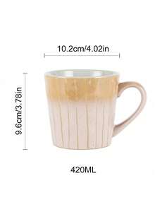 Cirelle 1pc Gradient Color Mug Ceramic Coffee Cup Simple Home Water Cup Dishwasher Friendly And Microwaveable,Rama Table Decor, Mother's Day Gift, Special Gift, High-End Cafe Supplies - Multicolor - View 6