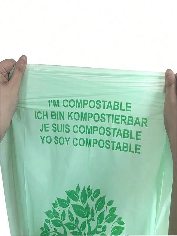 SHEIN 100/50 pezzi Sacchetti dell rifiuti da 6L/10L/30L - Sacchetti compostabili per cucina, bagno, camera da letto e altro - Sacchetti per rifiuti verdi per pulizia, articoli per la casa, sacchetti della spazzatura