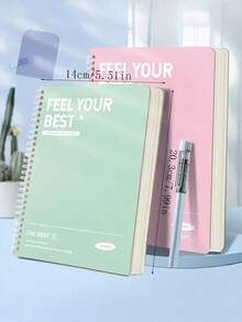 SHEIN 6 包 60 120 页 A5 B5 83x59 英寸螺旋笔记本学院横线 7 毫米厚纸板封面 6 种颜色学习笔记日记写作返校办公用品线圈笔记本大容量厚简约时尚多色笔记本适合学生女士工作家庭夏季秋季文具礼物