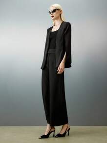 Airlisse Cloak Sleeve Open Front Blazer Fall Cloth For Women