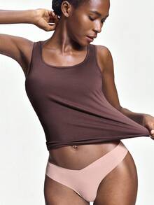 SHAPORA 女士休闲纯色吊带背心、家居服上衣 - 棕色 - 查看 4