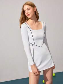CourtClass Women's Contrast Trim Mini Sports Dress - White - View 4