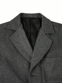 Manfinity Homme 男士时尚百搭长袖大衣，秋冬灰色西装外套