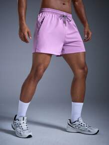 DRIFTMERE Pantalones cortos deportivos de 3 pulgadas con bolsillo con cremallera antiperidida y cintura con cordón para hombres