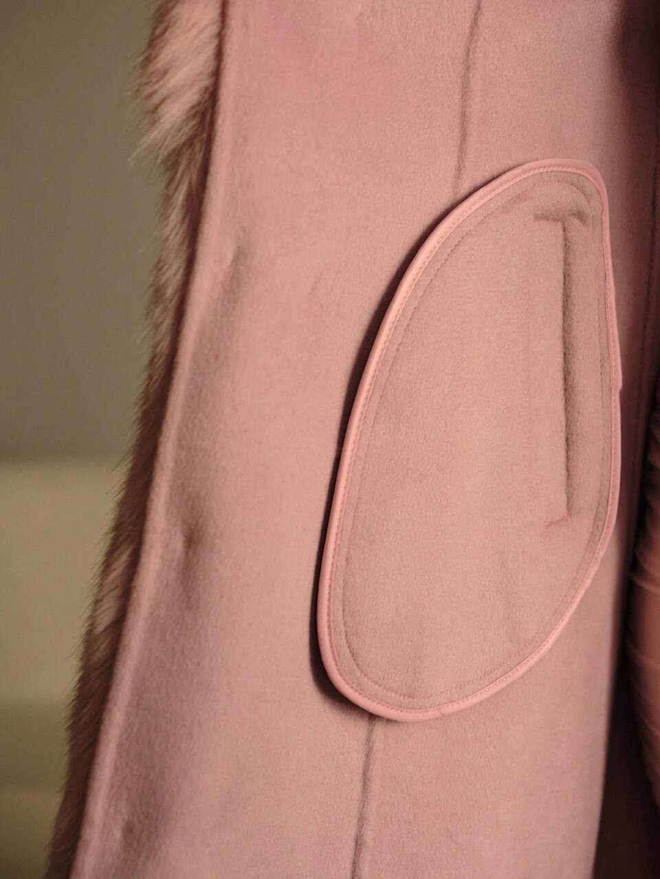 WOOL CONTRAST FAUX FUR BELTED OVERCOAT