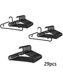 SHEIN Móc treo quần áo bằng nhựa, Giá treo quần áo chống trượt đơn giản, Dây phơi quần áo không để lại vết, Móc treo quần áo ban công dày dặn có móc, Màu đen - màu đen - Xem 10