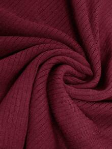 Manfinity Dauomo Men's Solid Color Polo Neck Long Sleeve Casual Sweater - Burgundy - View 7