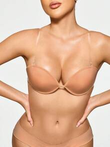 SHAPORA Áo ngực đúc cúp da liền mạch nâng ngực thoải mái cho nữ - Màu Khaki - Xem 4