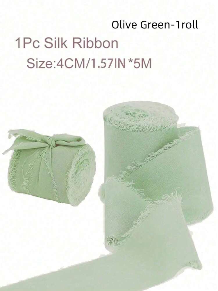 1/3/9 卷手工雪纺丝带流苏 1.5 英寸 X 5.5 码磨边丝带，适用于婚礼请柬、新娘花束、礼品包装、蝴蝶结制作、工艺品、派对装饰 - 彩色 - 查看 19