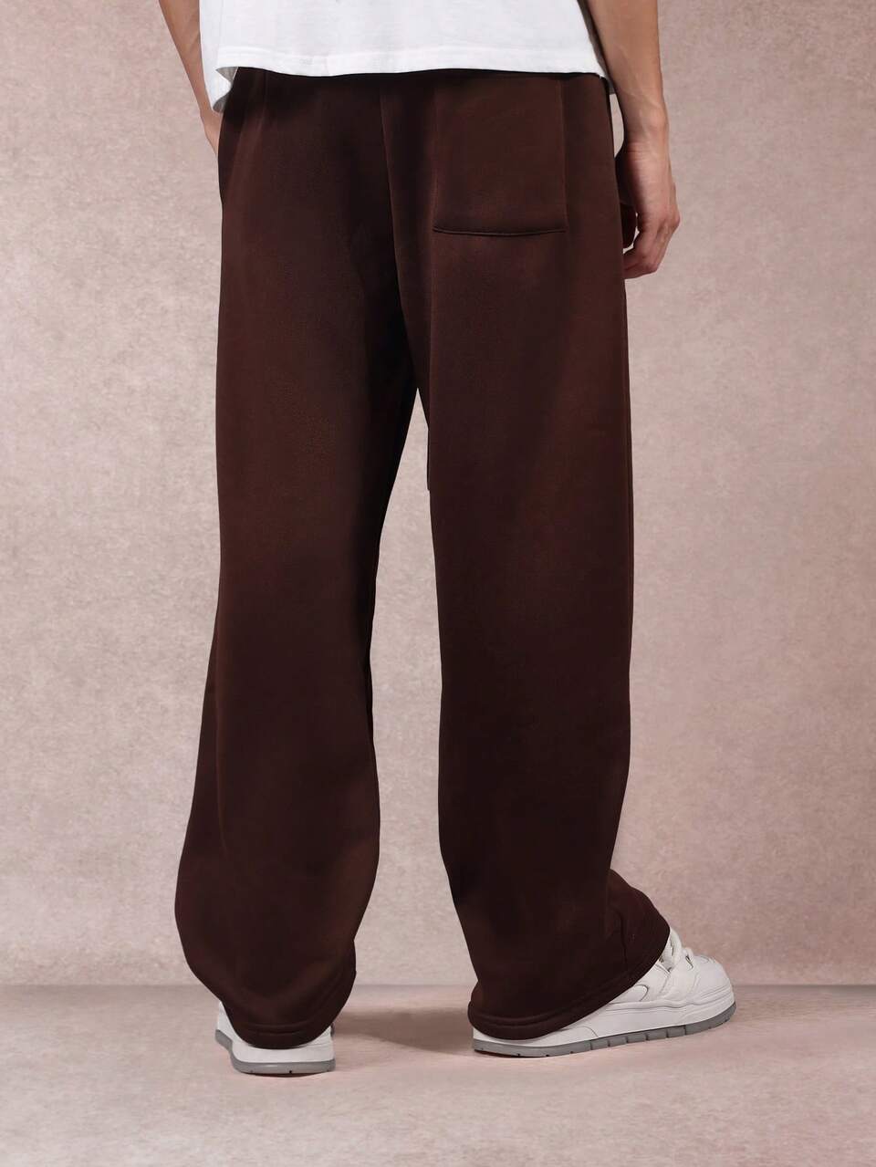 Calça de moletom masculina casual de perna larga e ajuste solto