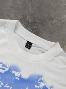 Manfinity EMRG Áo thun nam in khẩu hiệu Tượng Nữ thần Tự do cỡ lớn, mùa thu, áo dài tay - trắng - Xem 4