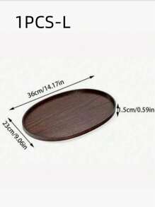 1 件木制托盘实木椭圆形盘子，用于食物、面包、早餐、甜点、钥匙和咖啡、茶、小吃 - 派对托盘、厨房、圣诞礼物 - 咖啡棕 - 查看 8